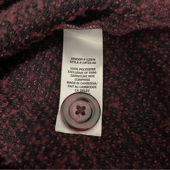 Northern Reflection Boucle Button Front Jacket Burgundy Large - Picture 7 of 9